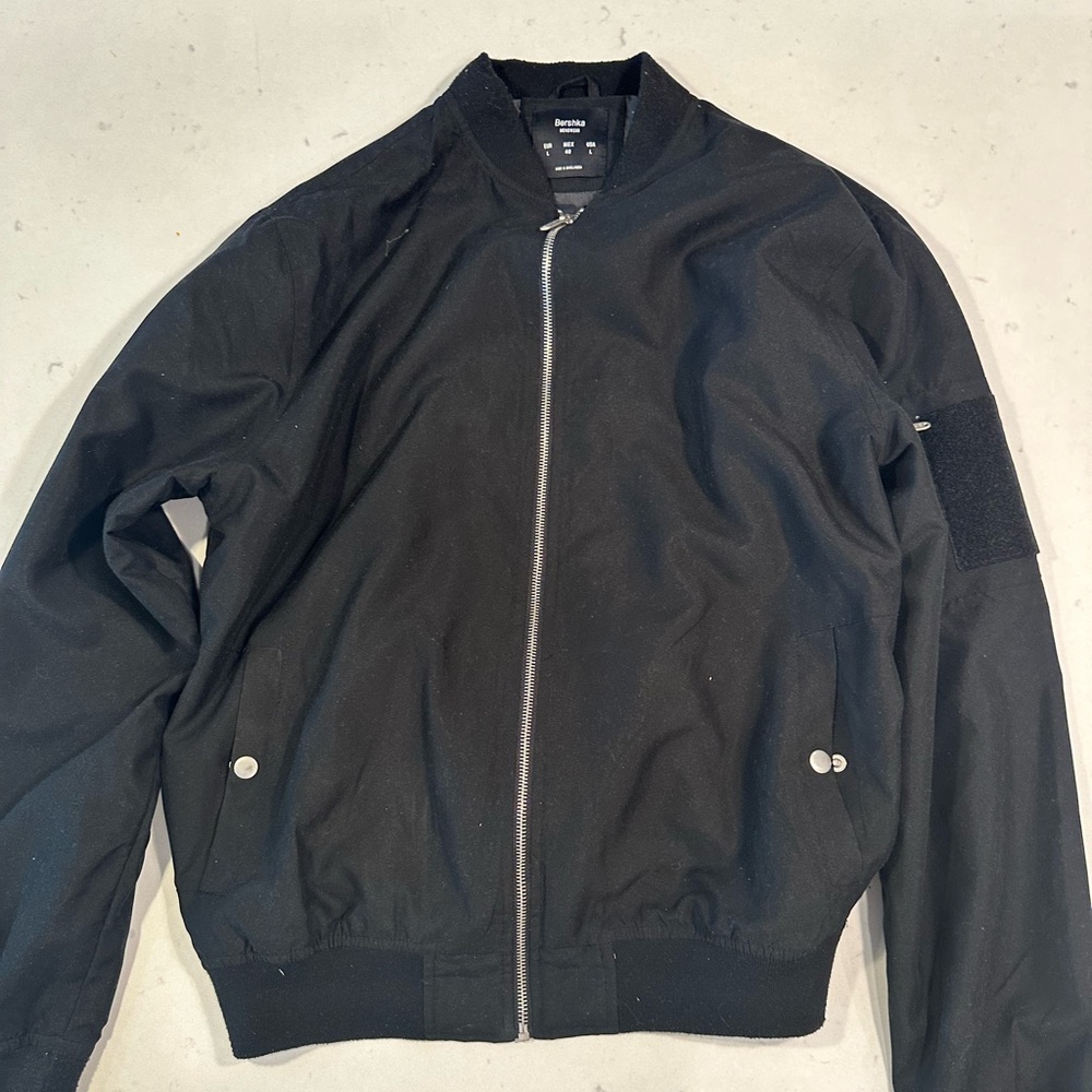 Bershka man black jacket, in black